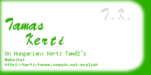 tamas kerti business card